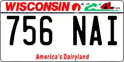 WI license plate 756NAI