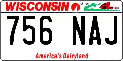 WI license plate 756NAJ