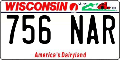 WI license plate 756NAR