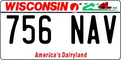 WI license plate 756NAV