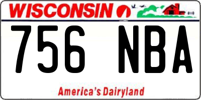 WI license plate 756NBA