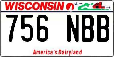 WI license plate 756NBB