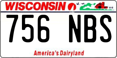 WI license plate 756NBS