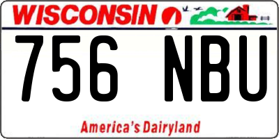 WI license plate 756NBU