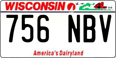 WI license plate 756NBV