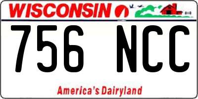 WI license plate 756NCC