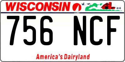 WI license plate 756NCF
