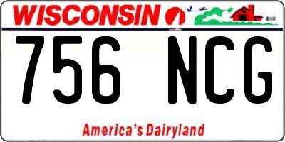 WI license plate 756NCG