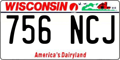 WI license plate 756NCJ