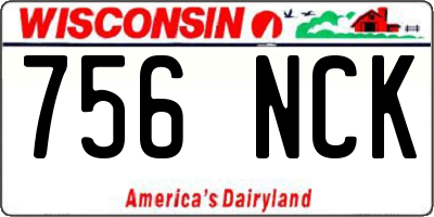 WI license plate 756NCK