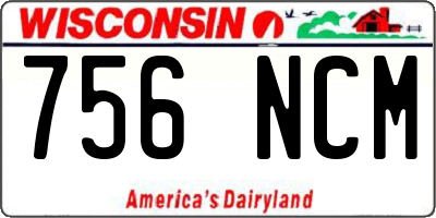 WI license plate 756NCM