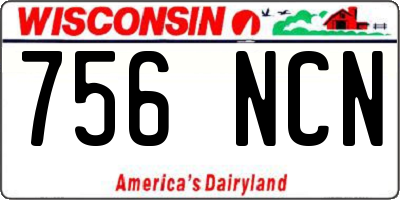 WI license plate 756NCN