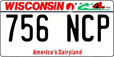 WI license plate 756NCP