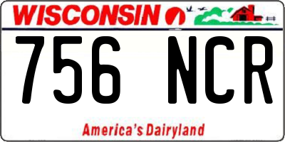 WI license plate 756NCR