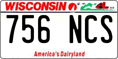 WI license plate 756NCS