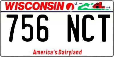 WI license plate 756NCT