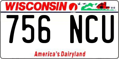 WI license plate 756NCU