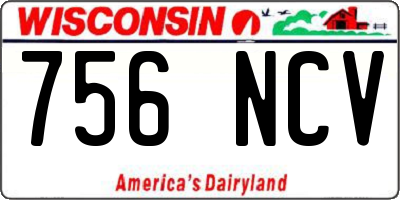 WI license plate 756NCV
