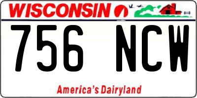 WI license plate 756NCW