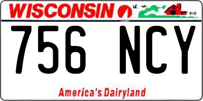 WI license plate 756NCY