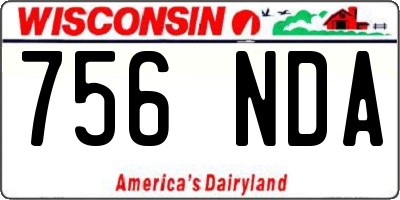 WI license plate 756NDA