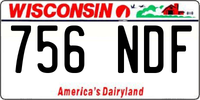 WI license plate 756NDF
