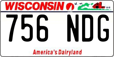 WI license plate 756NDG