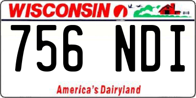 WI license plate 756NDI