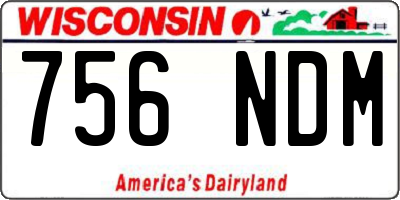 WI license plate 756NDM