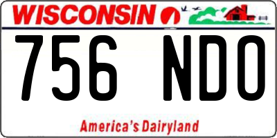 WI license plate 756NDO