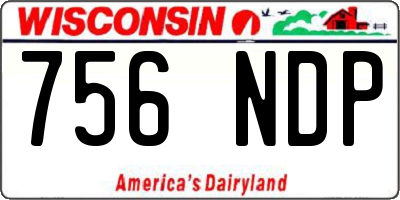 WI license plate 756NDP