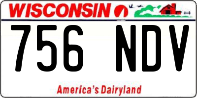 WI license plate 756NDV