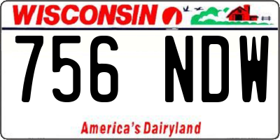 WI license plate 756NDW