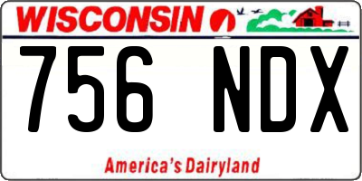 WI license plate 756NDX