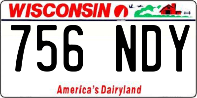 WI license plate 756NDY