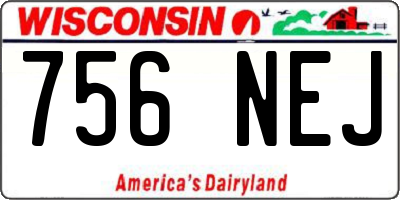 WI license plate 756NEJ