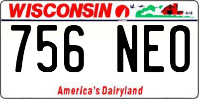 WI license plate 756NEO