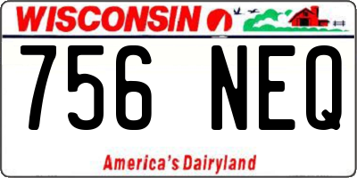 WI license plate 756NEQ