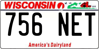 WI license plate 756NET