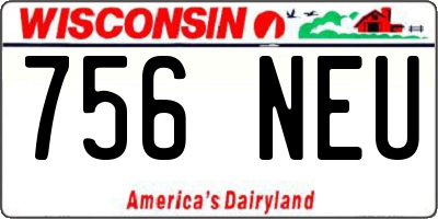 WI license plate 756NEU