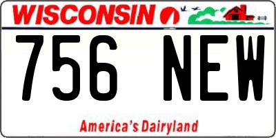 WI license plate 756NEW