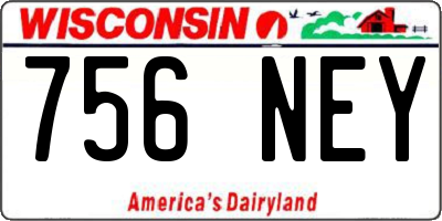 WI license plate 756NEY