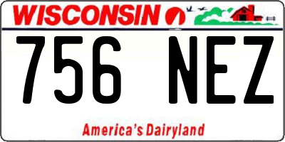 WI license plate 756NEZ