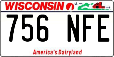 WI license plate 756NFE