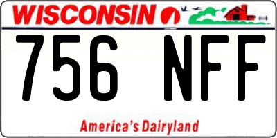 WI license plate 756NFF