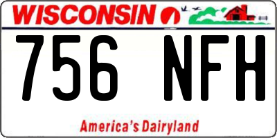 WI license plate 756NFH