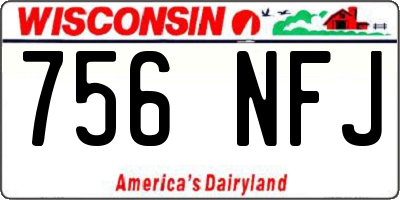 WI license plate 756NFJ