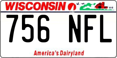 WI license plate 756NFL