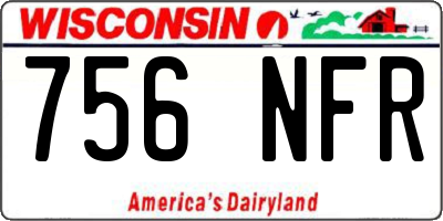 WI license plate 756NFR