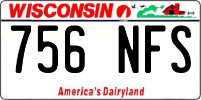 WI license plate 756NFS